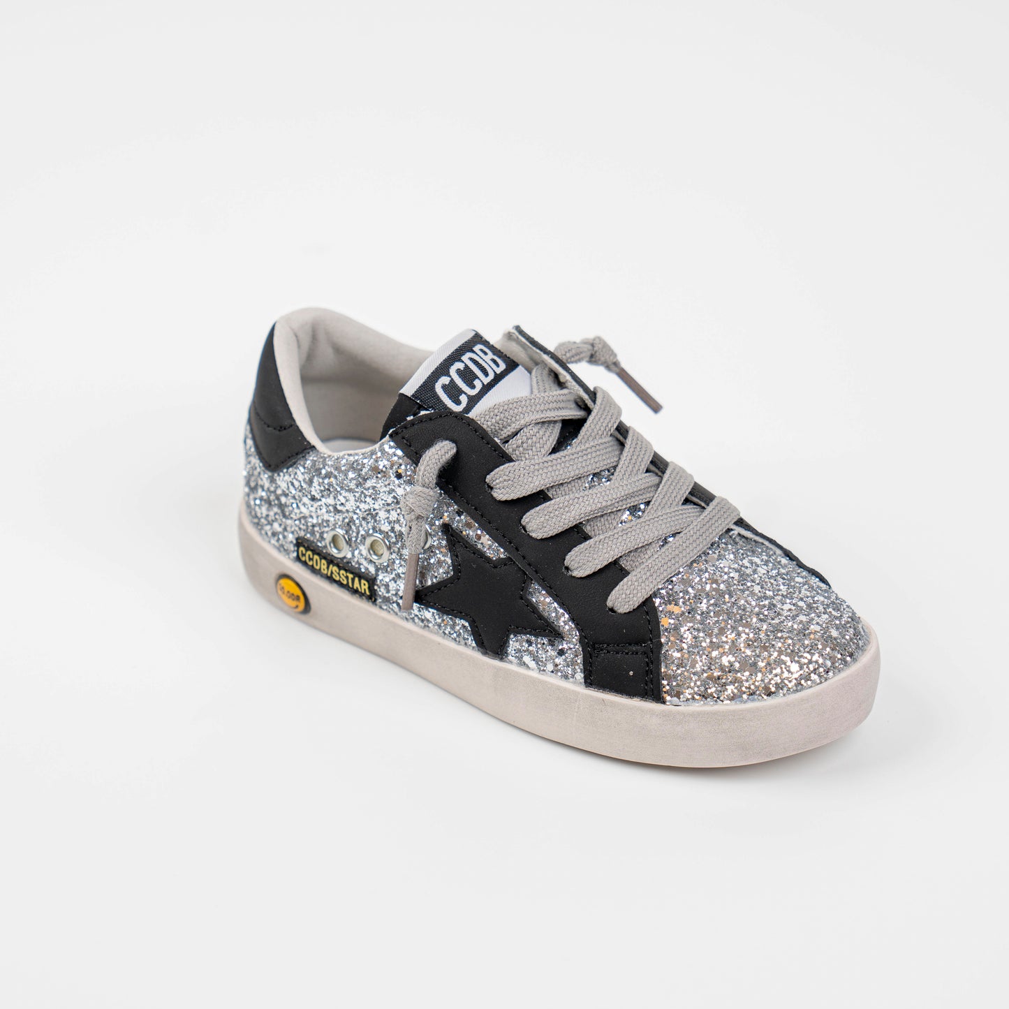 Glitter Silver Black Star Thread