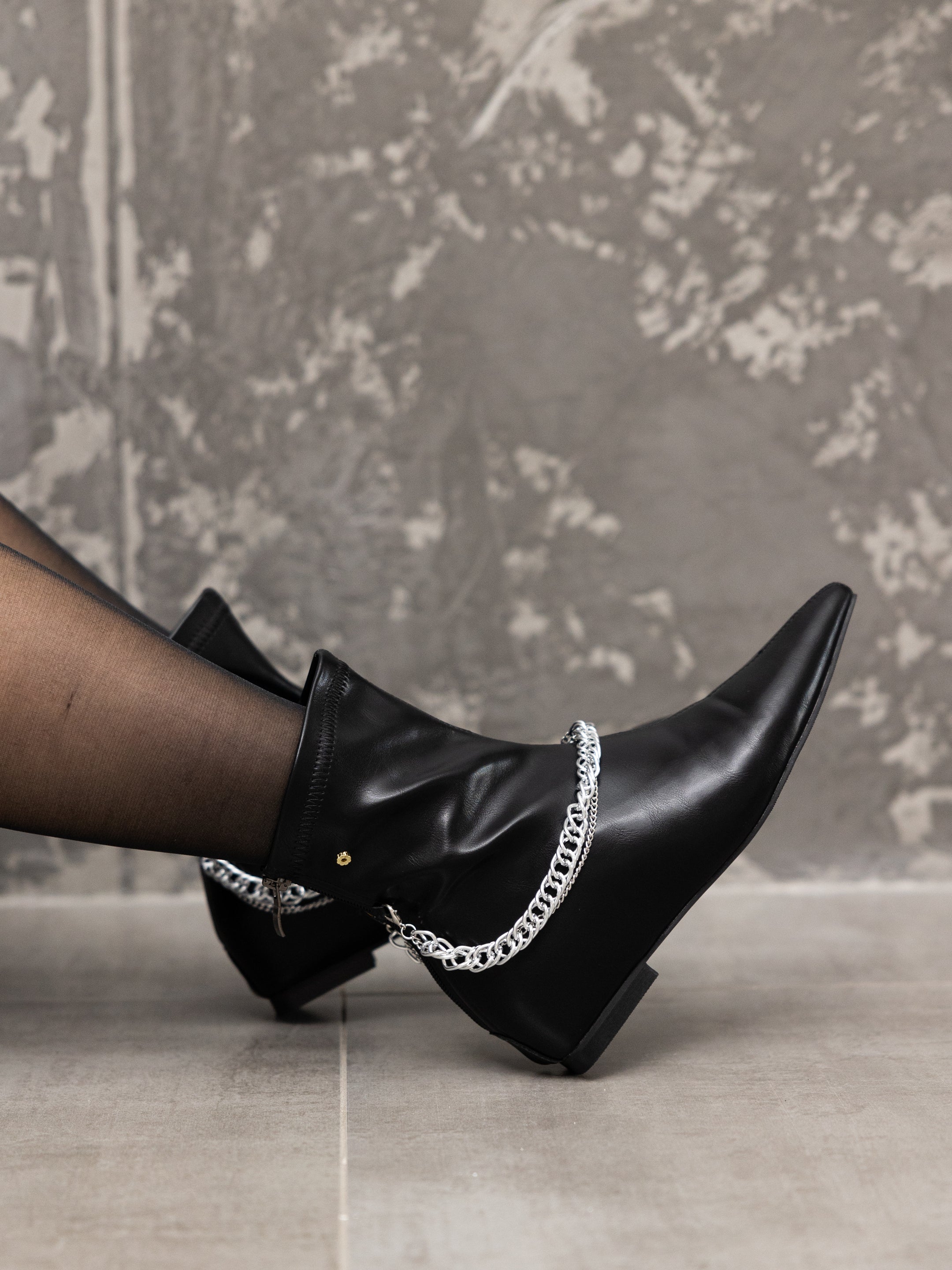 chain ankle boots