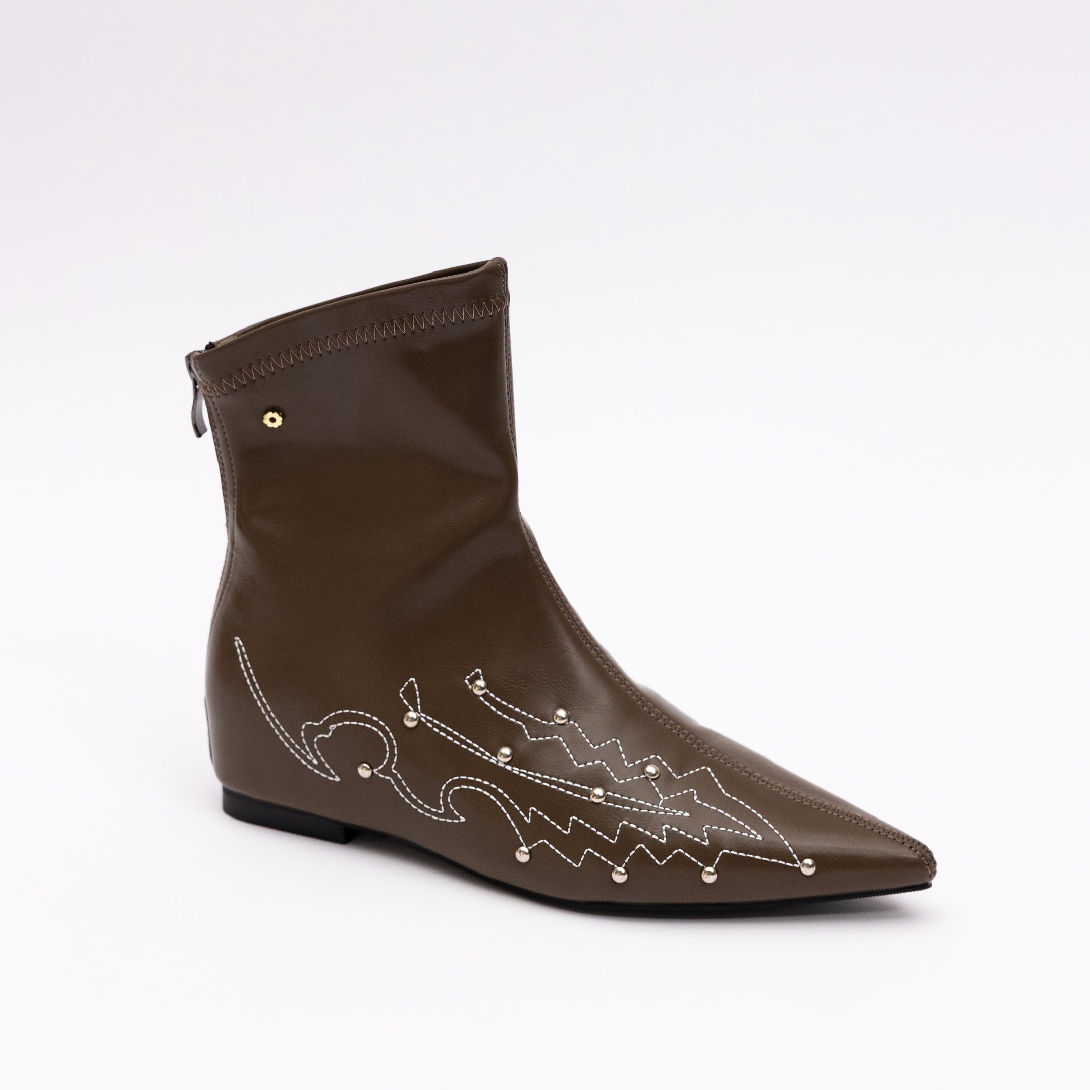 Embroidery ankle boots