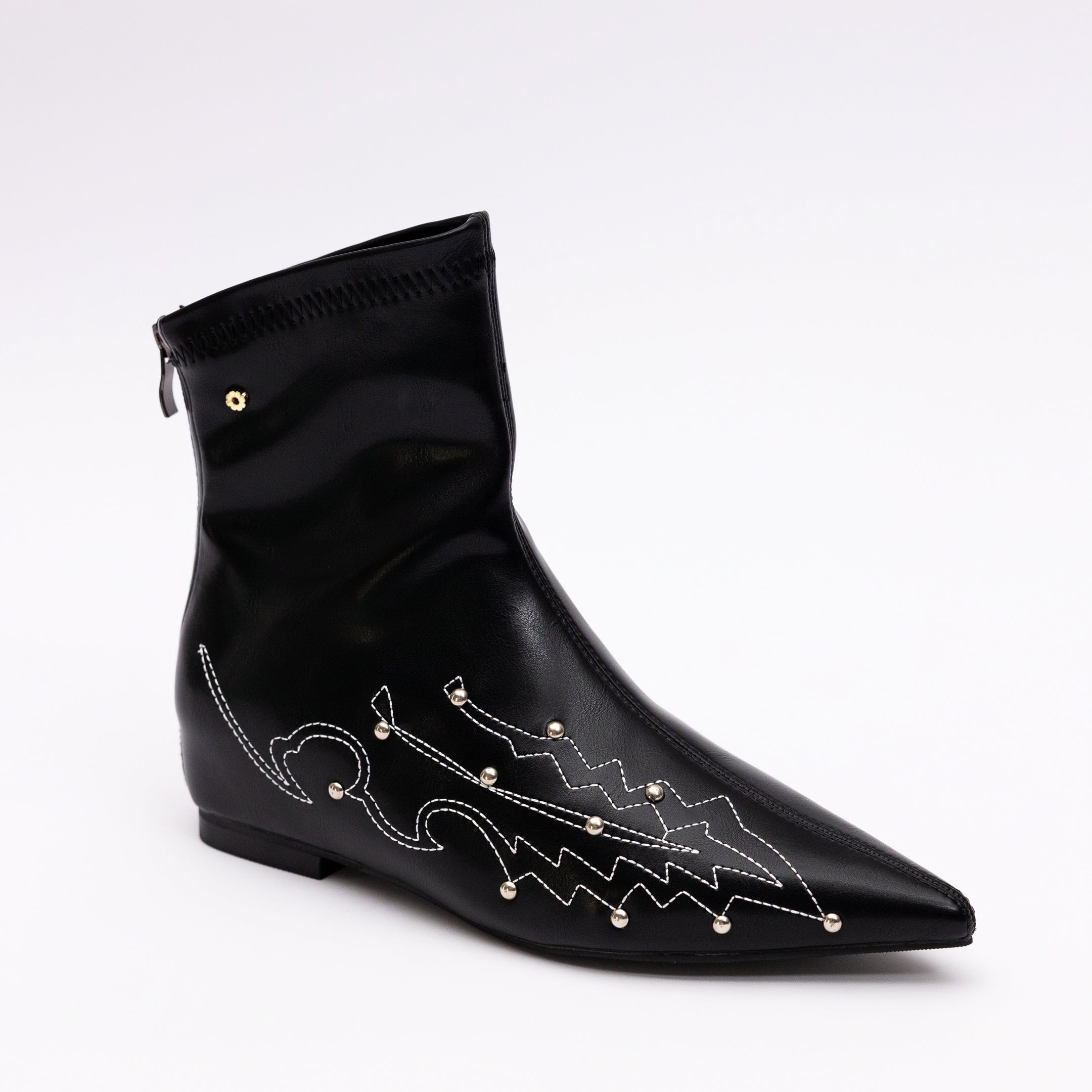 Embroidery ankle boots