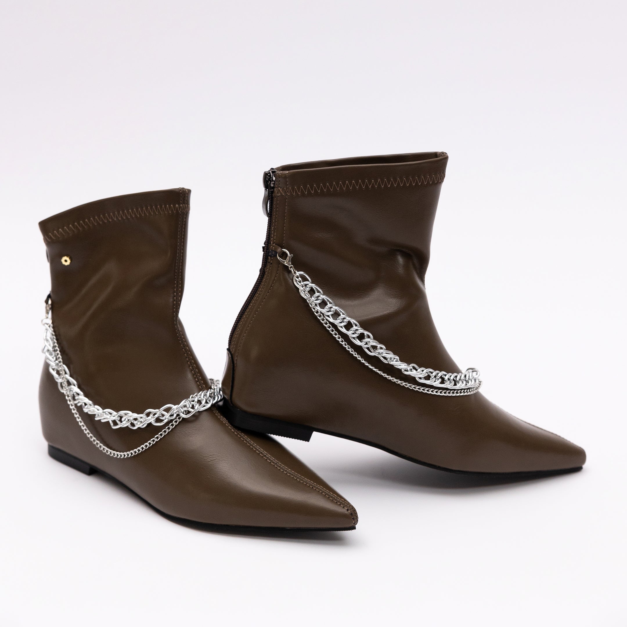 chain ankle boots
