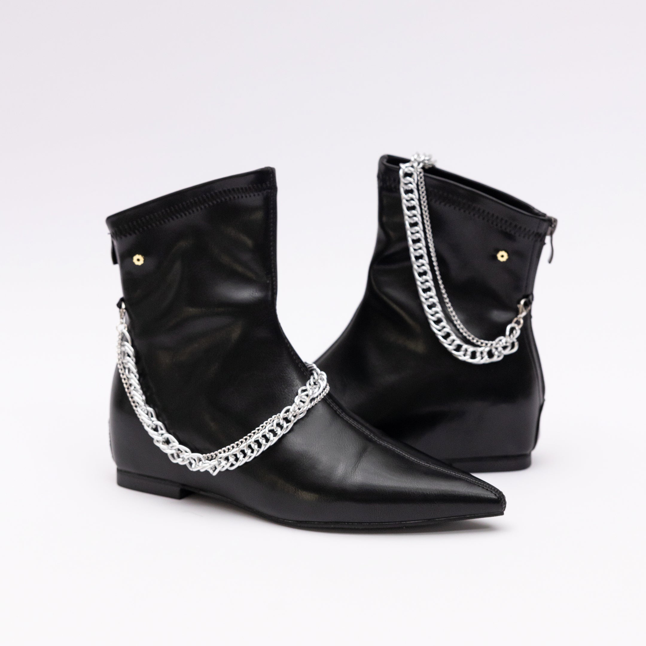 chain ankle boots