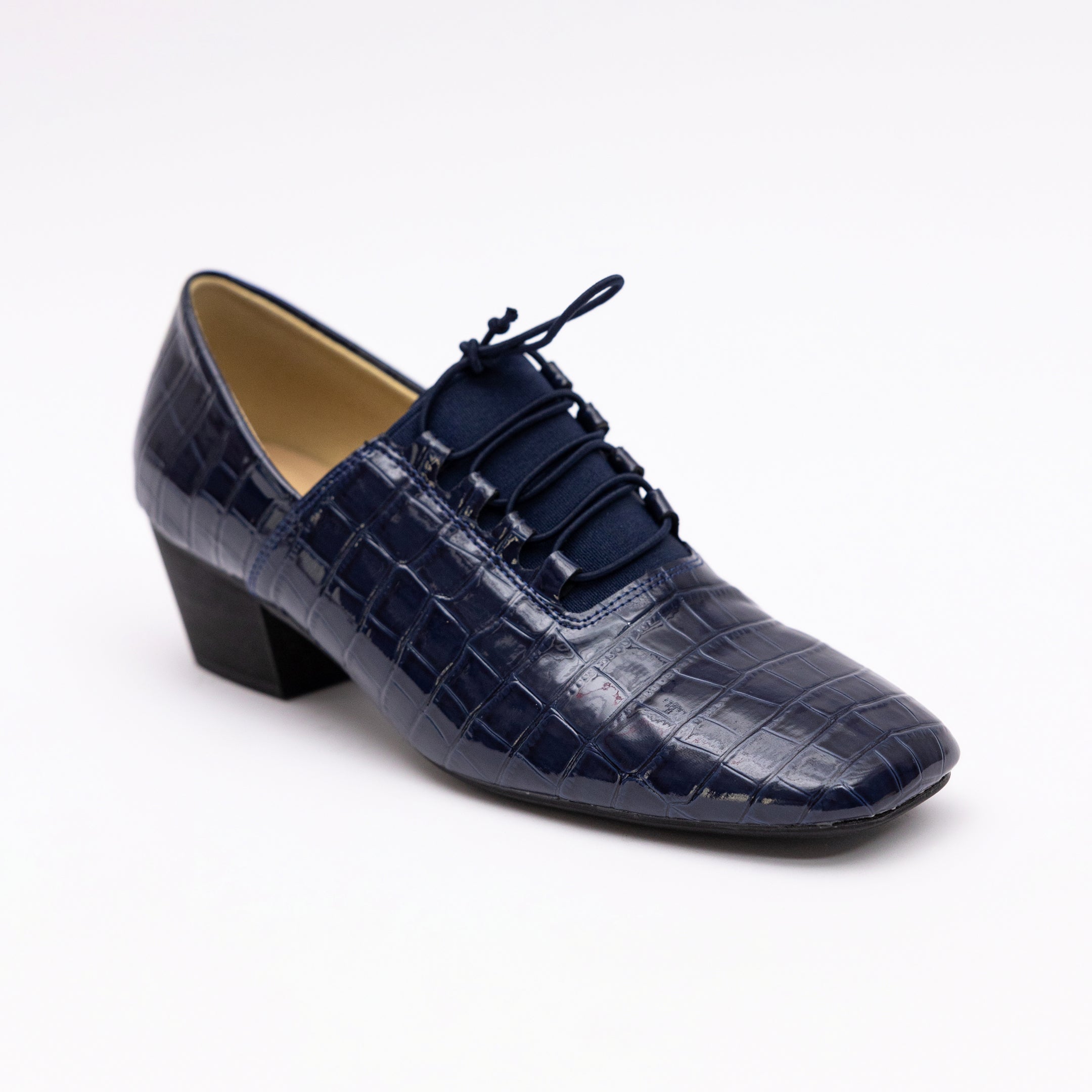 Navy Elastic Heel