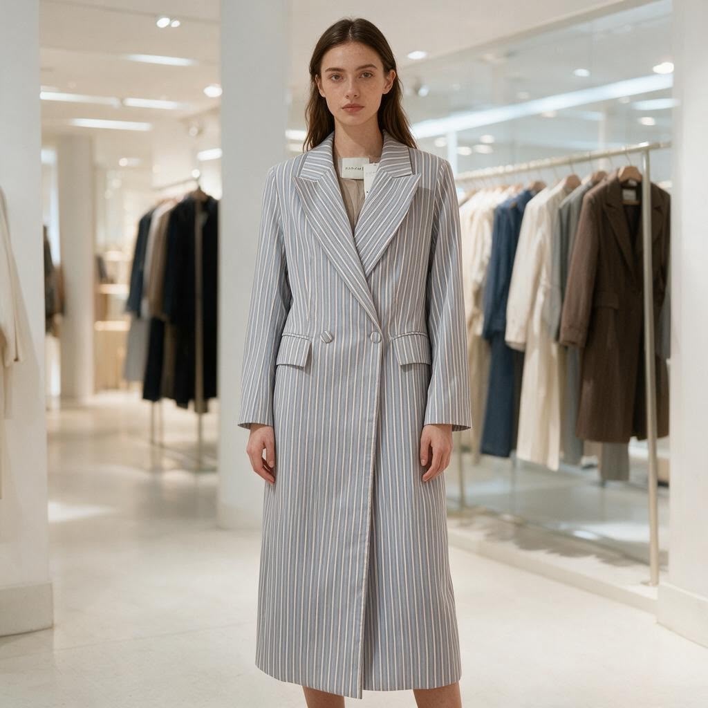 Striped Long Blazer