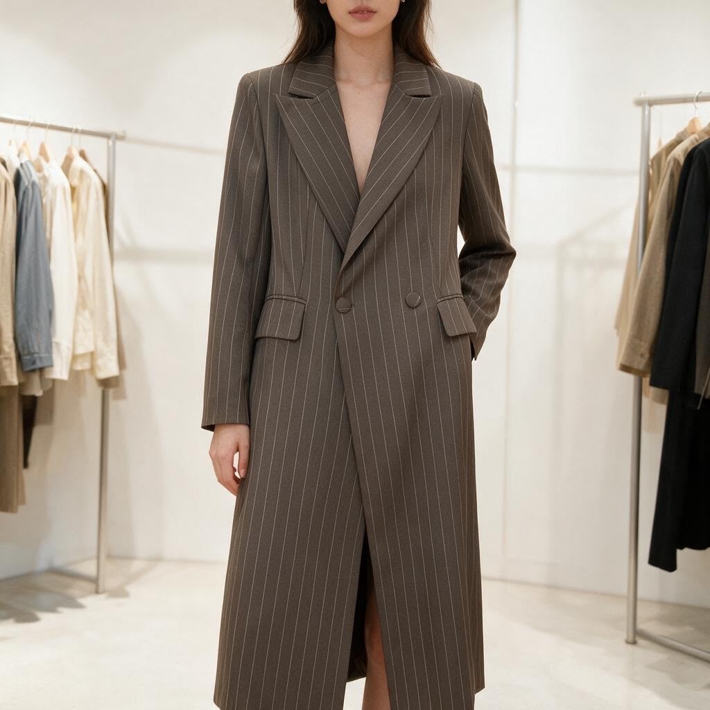 Striped Long Blazer