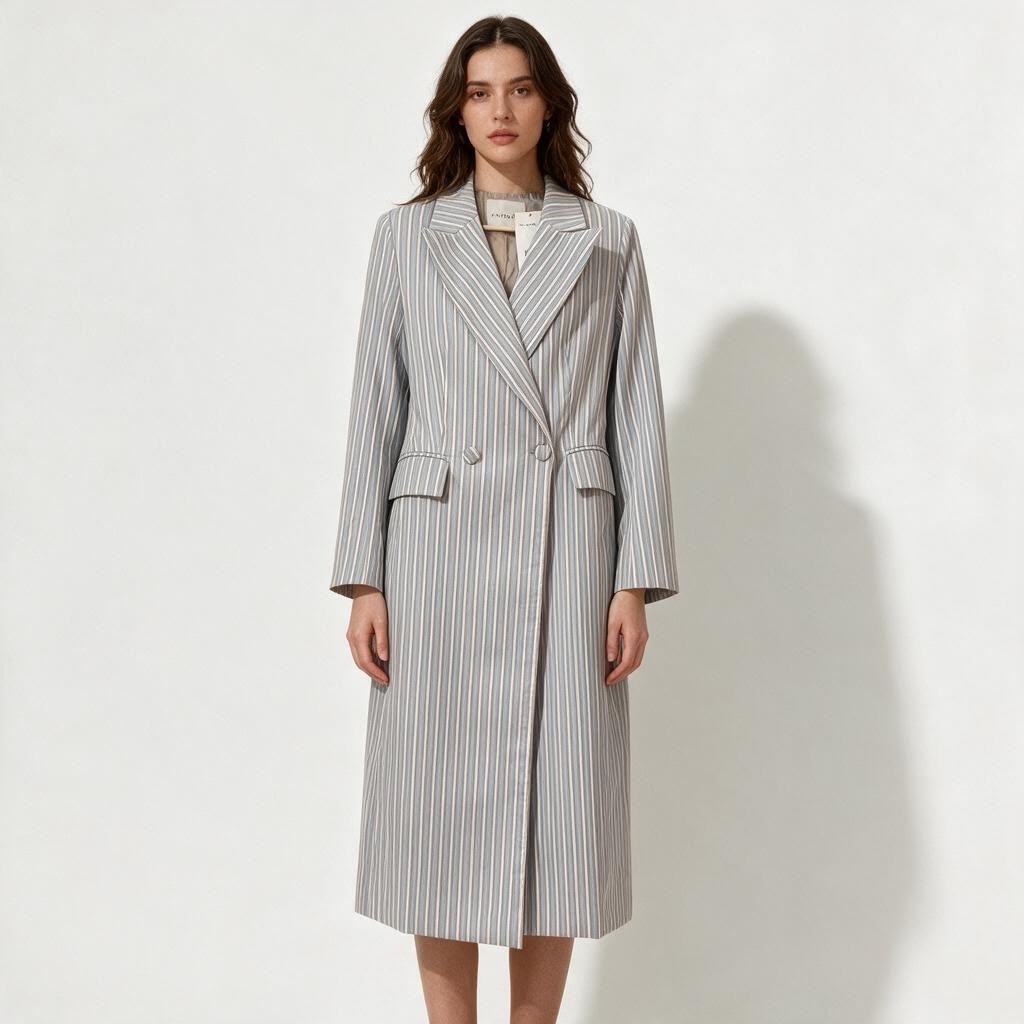 Striped Long Blazer